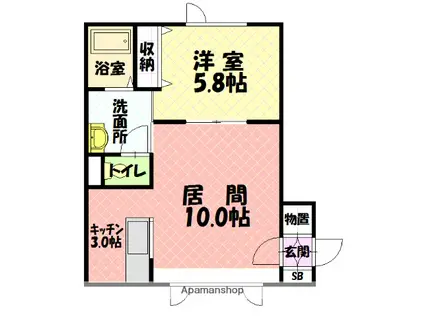 ハーモニー4・4(1LDK/1階)の間取り写真
