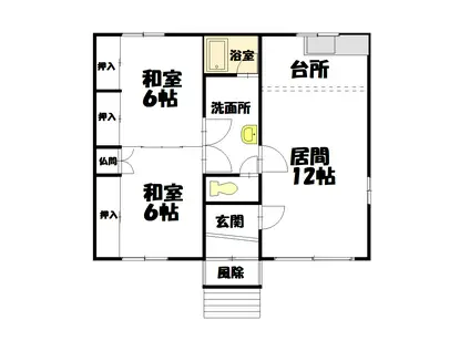 パナシェ北門(2LDK/1階)の間取り写真