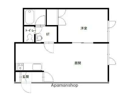 TAFUY東光Ⅱ(1LDK/1階)の間取り写真