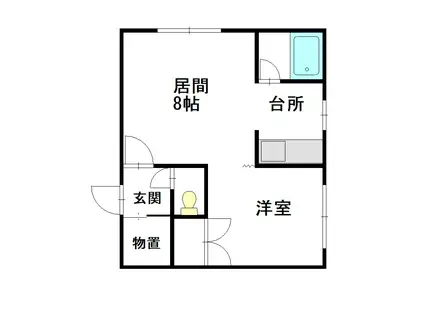 コートハウス愛宕B棟(1LDK/1階)の間取り写真