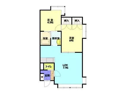 エクセレント(2LDK/2階)の間取り写真