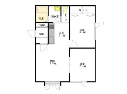 MS・LIEBREIZ(2LDK/1階)の間取り写真