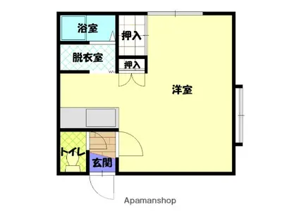 ロジングユー(1K/2階)の間取り写真