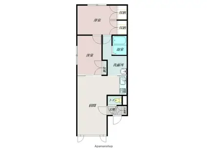 リュミエール(2DK/2階)の間取り写真