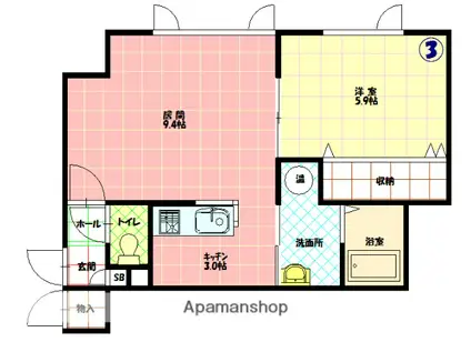 アネックス(1LDK/2階)の間取り写真