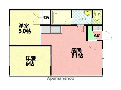 パインヒルズ豊岡(2LDK/2階)の間取り写真