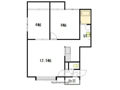 ユーチャリスF(2LDK/2階)の間取り写真