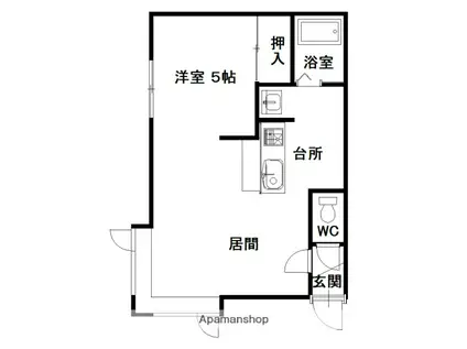 MAリベルティ(1LDK/1階)の間取り写真