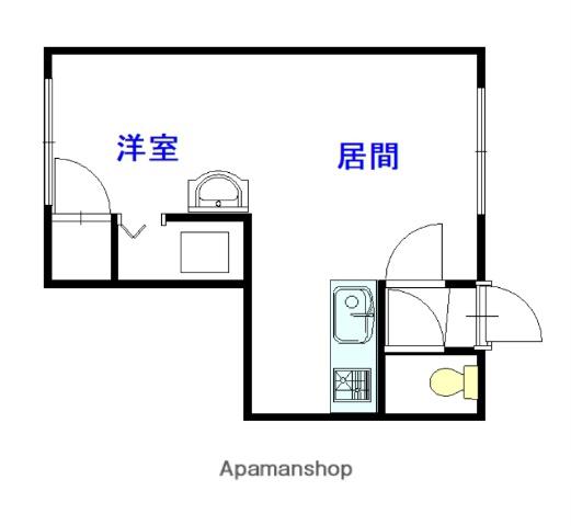 イヴィ—サA棟(1LDK/2階)の間取り写真