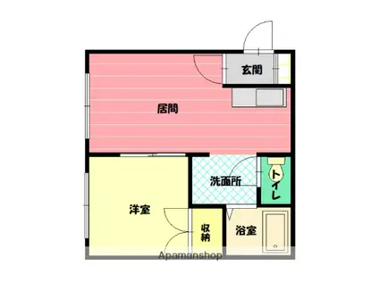 イーストリッチ6.5(1DK/1階)の間取り写真