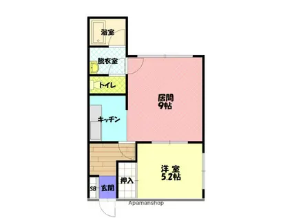 イースト4・2ハイツ(1LDK/1階)の間取り写真