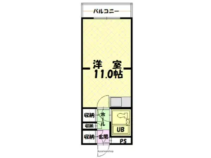 武王プラザ(ワンルーム/2階)の間取り写真