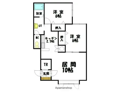 メープルD(2LDK/2階)の間取り写真