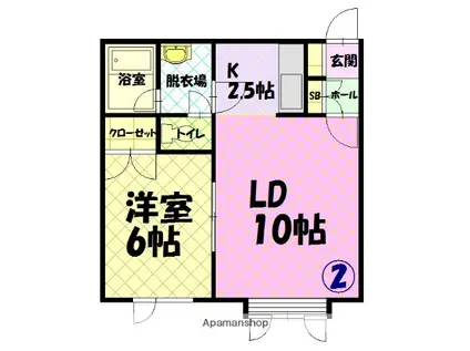 PRESIDENT B(1LDK/1階)の間取り写真