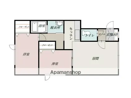 コンフォートイーストA(2LDK/1階)の間取り写真