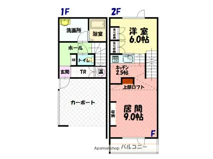 T.M.S B(1LDK/1階)の間取り写真