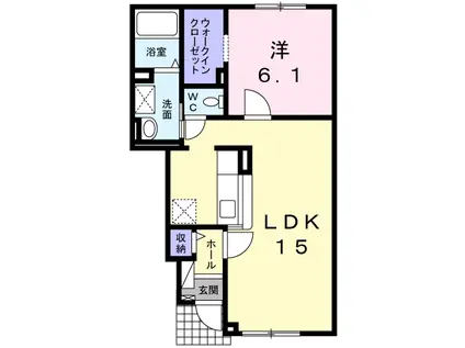 プリュス アムール(1LDK/1階)の間取り写真