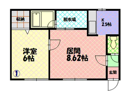 スーパーマン(1LDK/2階)の間取り写真