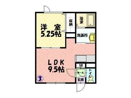 ブルータウンⅡ(1LDK/2階)の間取り写真