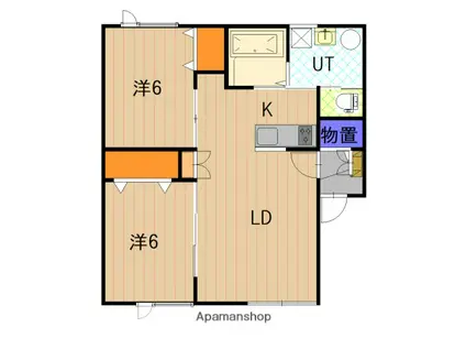 アルト13(2LDK/1階)の間取り写真