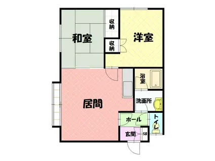ライフマンション(2LDK/2階)の間取り写真