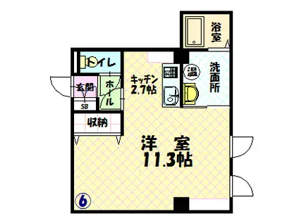 アルグレースときわ(1K/2階)の間取り写真