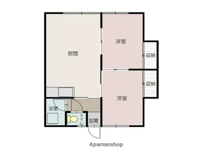 HK末広2・5(2LDK/2階)の間取り写真