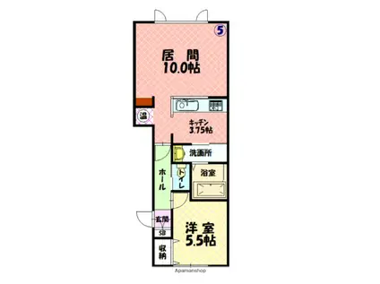 イーストコート(1LDK/2階)の間取り写真