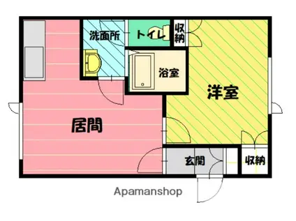 アベハイツ(1LDK/2階)の間取り写真