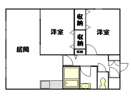 ロイヤルハイツ東光8・8(2LDK/2階)の間取り写真
