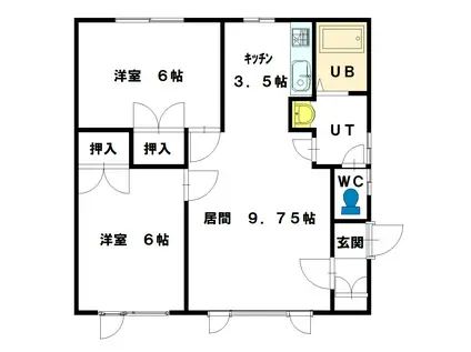 アルメリア(2LDK/2階)の間取り写真