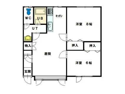 アルメリア(2LDK/2階)の間取り写真
