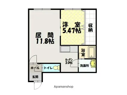 ピアコート(1LDK/2階)の間取り写真