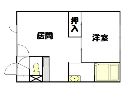 エルピス(1LDK/1階)の間取り写真