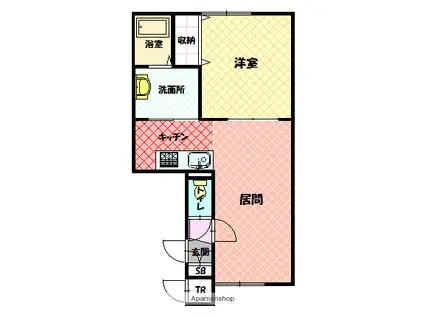 BRAN NEW(1LDK/2階)の間取り写真