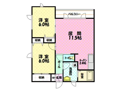SHM36(2LDK/2階)の間取り写真