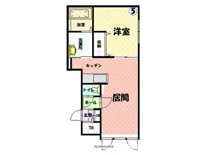 ルージュ(1LDK/2階)の間取り写真