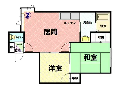 セピア永山(2LDK/1階)の間取り写真