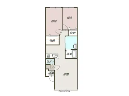 ATEENA永山(2LDK/2階)の間取り写真