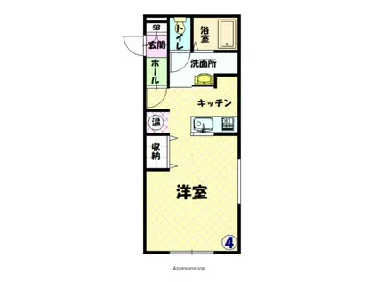 BLUE BLUE(1K/1階)の間取り写真