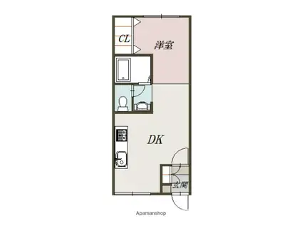 深川総合ハイツ第3(1LDK/2階)の間取り写真