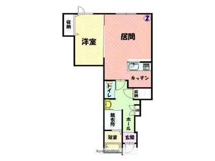 インフィニート1(1LDK/1階)の間取り写真