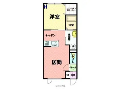 MINAJUⅡ(1LDK/2階)の間取り写真