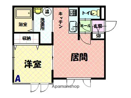 REJINA(1LDK/1階)の間取り写真