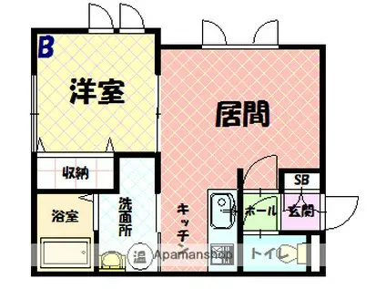 REJINA(1LDK/1階)の間取り写真