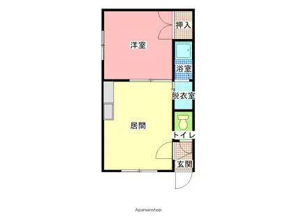 パレスラフォーレ(1DK/2階)の間取り写真