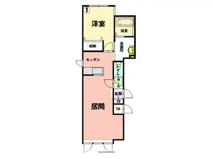 フェリシア(1LDK/2階)の間取り写真