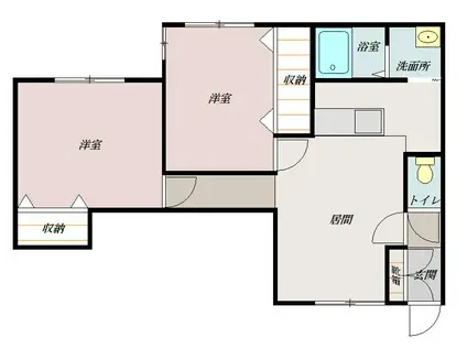 ハイツカトレアA(2LDK/2階)の間取り写真