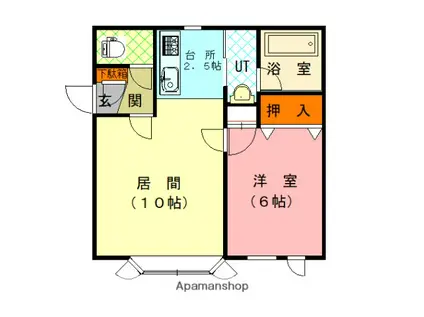 ノーシス B棟(1LDK/2階)の間取り写真