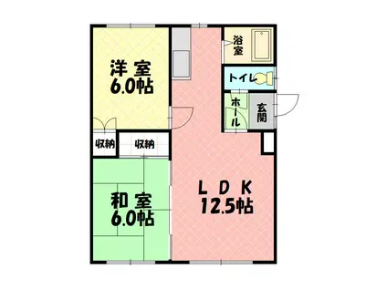 グランビュー豊岡(2LDK/1階)の間取り写真